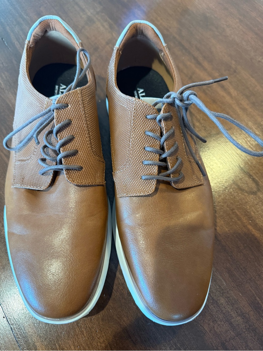 Alfani Men's Brown Oxford-Style Lace-Up Shoes with White Sole